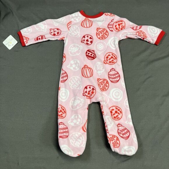 Falls Creek Fleece Footed Sleeper / 3-6M Baby Girls / Pink / Ornaments Christmas - Picture 7 of 10